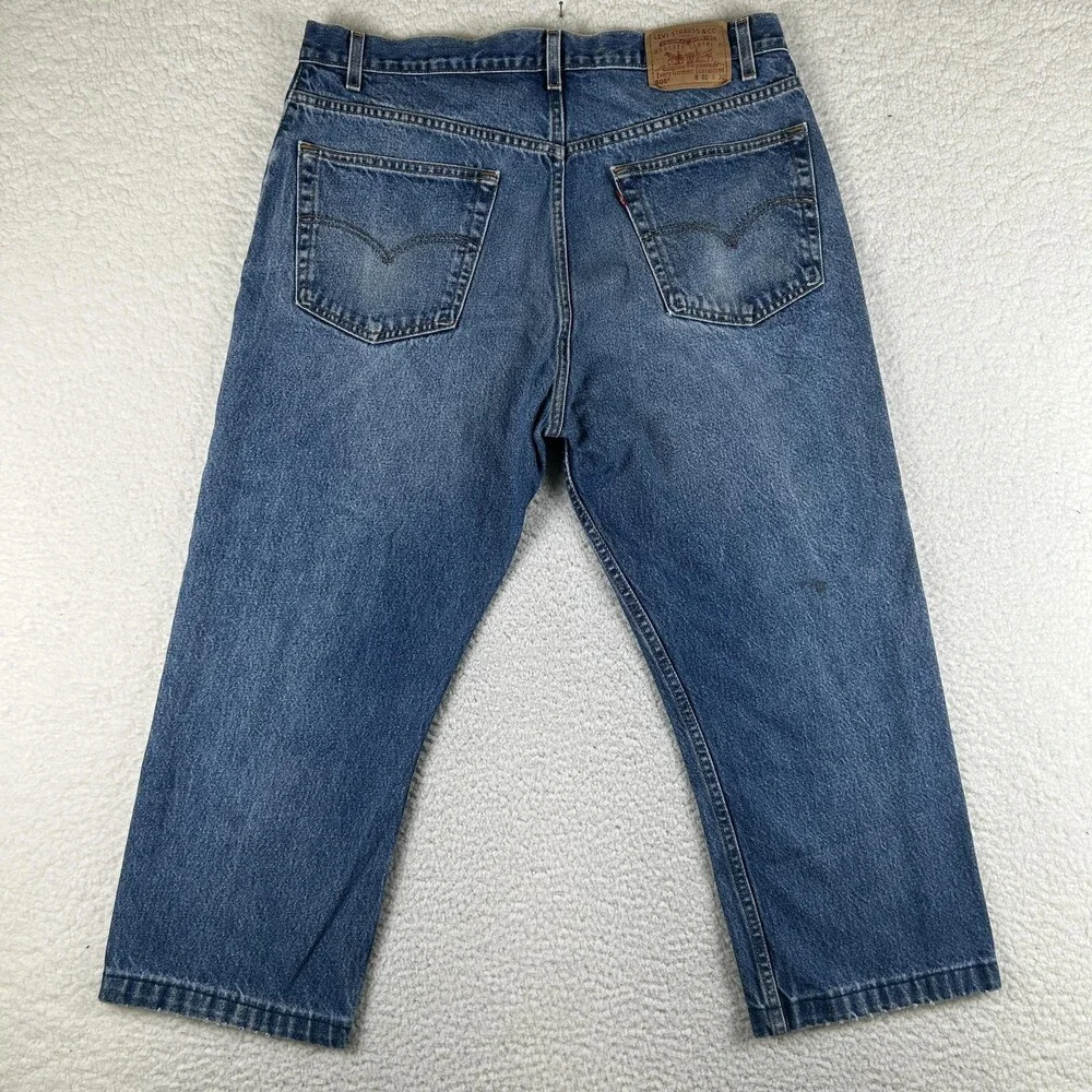 Vintage Levis 505 Jeans Mens 38x25 Medium Wash Denim Regular Fit Straight Hemmed